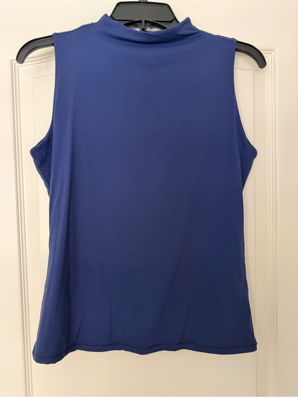 Easy Gala Blue Sleeveless Mock Neck Top